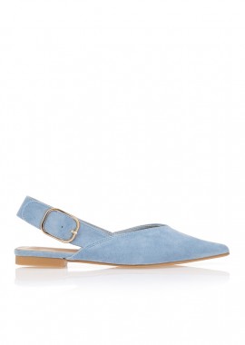Tsoukalas - Γόβες slingback σουέτ ΜΠΛΕ