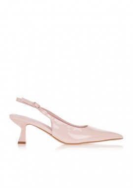 Γόβες slingback σε λουστρίνι ΡΟΖ