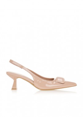 Tsoukalas - Γόβες nude slingback με αγκράφα NUDE