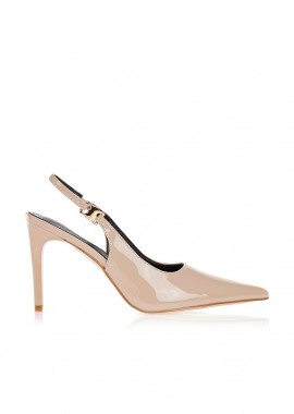 Tsoukalas - Γόβες nude μυτερές slingback NUDE