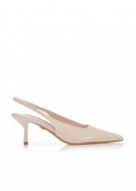 Tsoukalas - Γόβες TSOUKALAS μπεζ slingback με λάστιχο ΜΠΕΖ