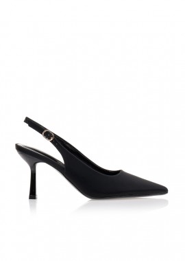 Tsoukalas - Γόβες μαύρες μυτερές slingback ΜΑΥΡΟ