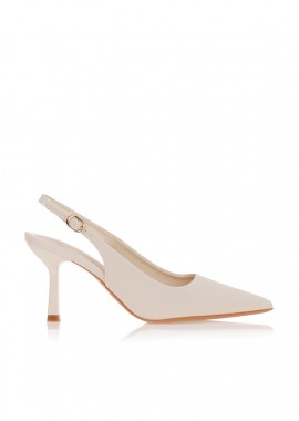 Tsoukalas - Γόβες μπεζ μυτερές slingback ΜΠΕΖ