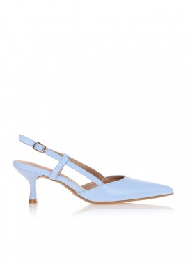Tsoukalas - Γόβες γαλάζιες δερματίνη με χαμηλό τακούνι ΓΑΛΑΖΙΟ