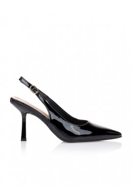 Tsoukalas - Γόβες μαύρες slingback μυτερές ΜΑΥΡΟ