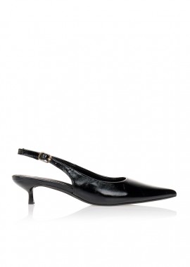 Γόβες μαύρες slingback χαμηλές ΜΑΥΡΟ
