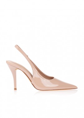 Tsoukalas - Γόβες slingback λουστρίνι μυτερές ΜΠΕΖ