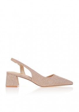 Tsoukalas - Γόβες λούρεξ slingback ΜΠΡΟΝΖΕ