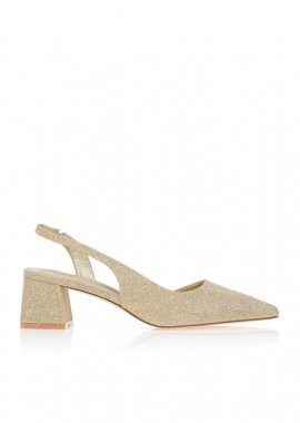 Tsoukalas - Γόβες λούρεξ slingback ΧΡΥΣΟ