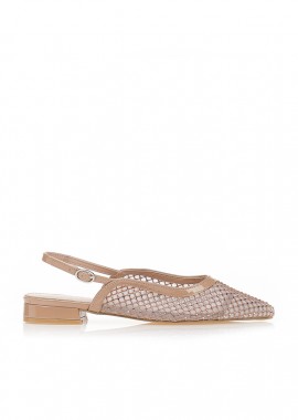Γόβες slingback με δίχτυ και στρας ΠΟΥΡΟ