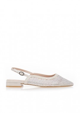 Tsoukalas - Γόβες slingback με δίχτυ και στρας ΜΠΕΖ