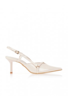 Tsoukalas - Γόβες slingback λουστρίνι μυτερές ΜΠΕΖ
