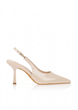Tsoukalas - Γόβες slingback λουστρίνι ΜΠΕΖ
