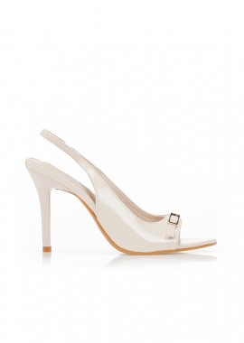 Tsoukalas - Γόβες slingback λουστρίνι ΜΠΕΖ