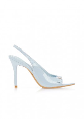 Tsoukalas - Γόβες slingback λουστρίνι ΜΠΛΕ