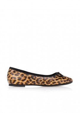 Μπαλαρίνες TSOUKALAS animal print με φιόγκο ΛΕΟΠΑΡ