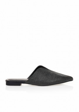 Mules TSOUKALAS μαύρα μυτερά ΜΑΥΡΟ