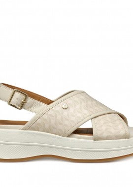 Γυναικεία Ανατομικά Δερμάτινα Flatforms Geox Spherica D55OVB 00485 C112 Εκρού