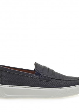 Ανδρικά Δερμάτινα Loafers Renato Garini 52319-Denever Μπλε Δέρμα U562V319230A