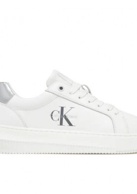 Calvin Klein - Γυναικεία Δερμάτινα Sneakers Calvin Klein YW0YW01876-02R Λευκά