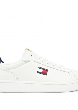Ανδρικά Δερμάτινα Sneakers Tommy Hilfiger EM0EM01596 0G1 Λευκά