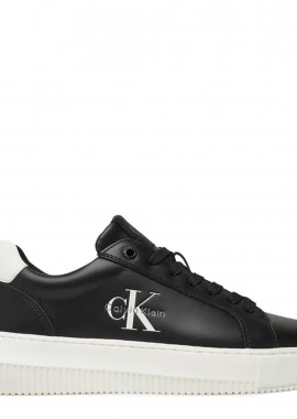 Calvin Klein - Γυναικεία Δερμάτινα Sneakers Calvin Klein YW0YW01872-0GM Μαύρα