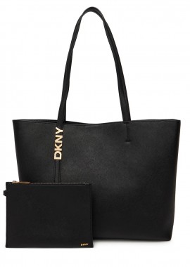 DKNY - Γυναικεία Δερμάτινη Τσάντα Ώμου DKNY Avril R52AKG54-BGD Μαύρη
