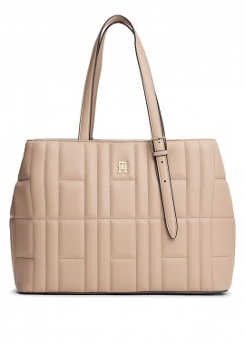 Tommy Hilfiger - Γυναικεία Τσάντα Χειρός-Ώμου Tommy Hilfiger AW0AW17452-AFE Μπεζ
