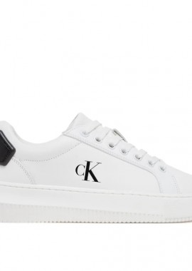 Calvin Klein - Γυναικεία Δερμάτινα Sneakers Calvin Klein YW0YW01846 01W Λευκά
