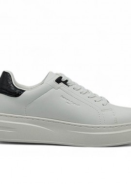 Ανδρικά Sneakers Renato Garini Daves-111 Λευκό Μαύρο Κροκό V5700117375N