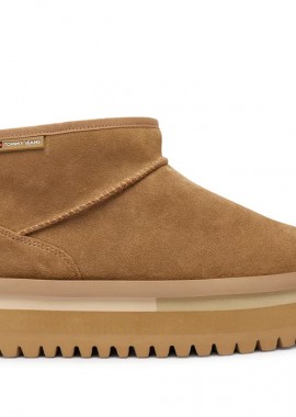 Tommy Hilfiger - Γυναικεία Δερμάτινα Μποτάκια Tommy Hilfiger Snow Boot Suede EN0EN02841-RBH Ταμπά