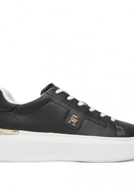 Γυναικεία Δερμάτινα Sneakers Tommy Hilfiger FW0FW08631 BDS Μαύρα