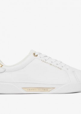 Tommy Hilfiger - Γυναικεία Δερμάτινα Sneakers Tommy Hilfiger FW0FW09019-YBS Λευκά