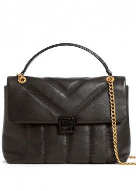 Γυναικεία Δερμάτινη Τσάντα Ώμου Steve Madden Anileah 281813-BLACK Μαύρη