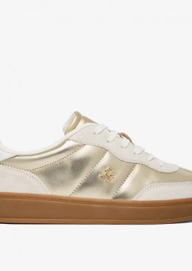 Tommy Hilfiger - Γυναικεία Δερμάτινα Sneakers Tommy Hilfiger FW0FW09026-0HT Χρυσά