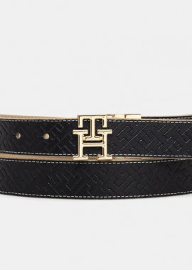 Tommy Hilfiger - Γυναικεία Ζώνη Διπλής Όψης Tommy Hilfiger 3.0cm AW0AW18256-0GY Μπλε/Μπεζ