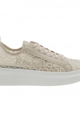 Renato Garini - Γυναικεία Sneakers Renato Garini 66-61RG18 Μπεζ Δαντέλα