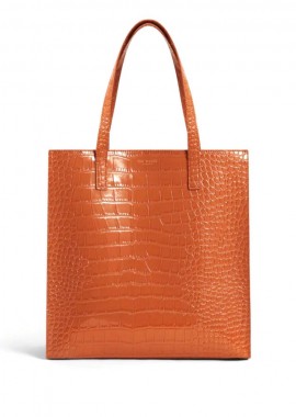 Ted Baker - Γυναικεία Τσάντα Ώμου Ted Baker Wenella Large Icon 282817-Tan Ταμπά Κροκό