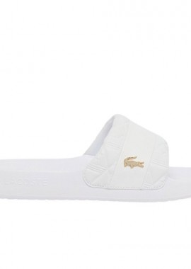 Γυναικείες Παντόφλες Slide Lacoste 751CFA003121G Λευκές