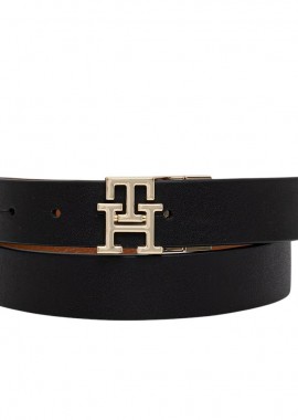 Γυναικεία Ζώνη Διπλής Όψης Tommy Hilfiger 3.0 AW0AW18691-BDS Μαύρη-Ταμπά