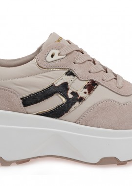 Γυναικεία Δερμάτινα Sneakers Renato Garini 560-61RG43 Μπεζ Καστόρι Cow Pony W119R54333W0