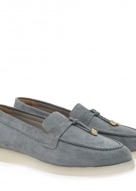 Lara Conte Madrid - Γυναικεία Loafers Lara Conte Madrid 600 Γκρι Καστόρι W145Y6001569