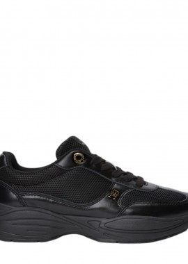 Tommy Hilfiger - Γυναικεία Δερμάτινα Sneakers Tommy Hilfiger FW0FW09413-BDS Μαύρα