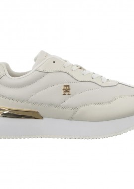 Tommy Hilfiger - Γυναικεία Δερμάτινα Sneakers Tommy Hilfiger FW0FW09033-0LE Λευκά
