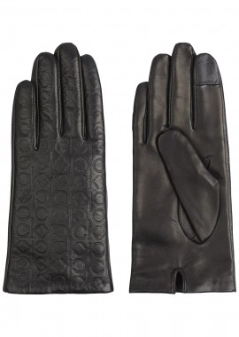 Γυναικεία Δερμάτινα Γάντια Calvin Klein Embossed Gloves K60K608509 BAX Μαύρο