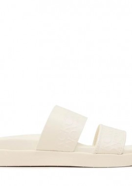 Γυναικεία Σανδάλια Calvin Klein Leather Ergo Slide HW0HW01535 OLI Κρεμ