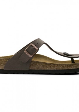 Γυναικείες Ανατομικές Παντόφλες Birkenstock Gizeh Birko-Flor Nubuck Mocca 043751 Resular Fit