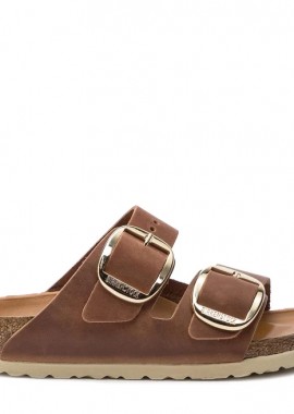 Γυναικεία Δερμάτινα Ανατομικά Σανδάλια Birkenstock Arizona Big Buckle 1011073 Ταμπά