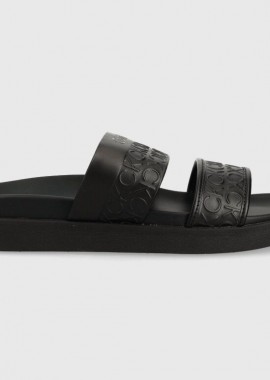 Γυναικεία Σανδάλια Calvin Klein Leather Ergo Slide HW0HW01535 0GN Μαύρα