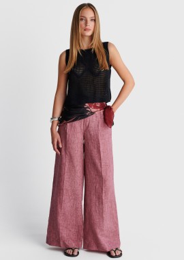 - Παντελόνι λινό wide leg - 5206179090889